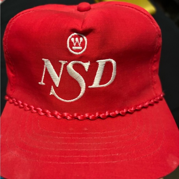 Vintage Red NSD W SnapBack One Size Adjustable Hat NWOT Young An - Picture 2 of 11